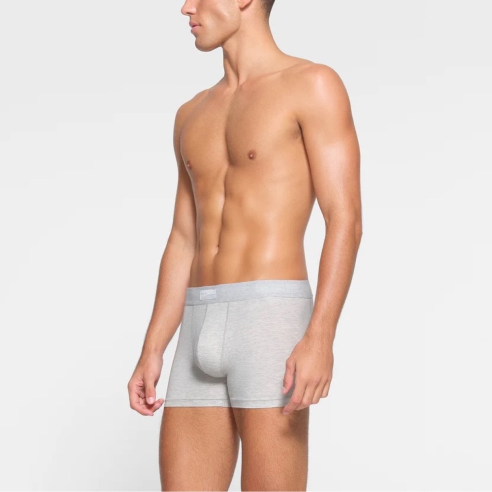 NWT LOT OF 2 SKIMS MENS 5" BOXER BRIEF COTTON LIGHT HEATHER GREY 2X